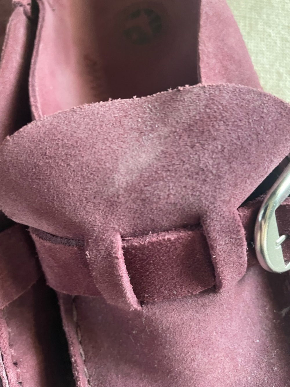 Birkenstock Wine Suede Clogs Sz 38 - Picture 5 of 5
